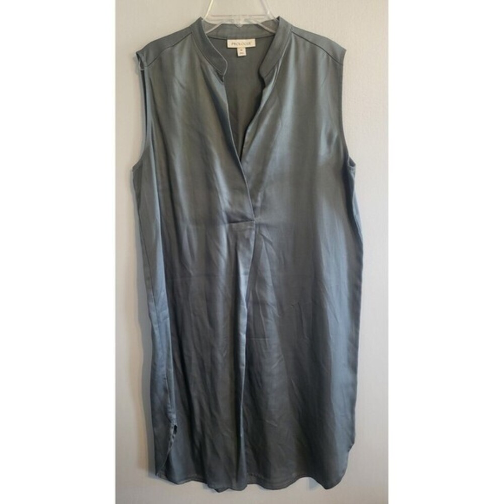 Prologue Women's‎ Size Medium Goblin Grey Toga Style Sleeveless Dress Lyocell